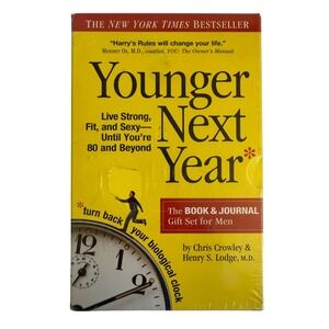 Younger Next Year The Book & Journal Gift Set for Men Live Strong Fit Sexy